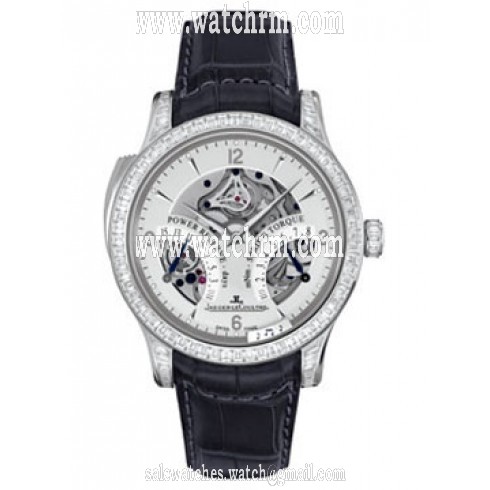 Jaeger LeCoultre Master Control Skeleton Platinum Black Leather Men's Watch Q1646421