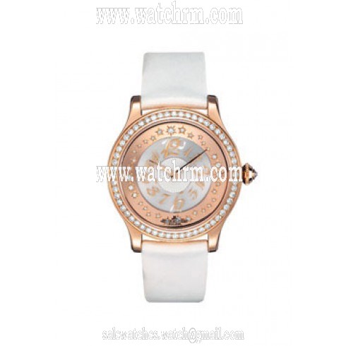 Jaeger LeCoultre Master Control Twinkling Diamonds Champagne Dial 18kt Pink Gold White Leather Ladies Watch Q1202410