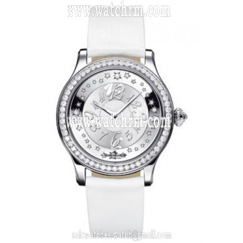 Jaeger LeCoultre Master Control Twinkling Diamonds Silver Dial 18kt White Gold White Leather Ladies Watch Q1203410