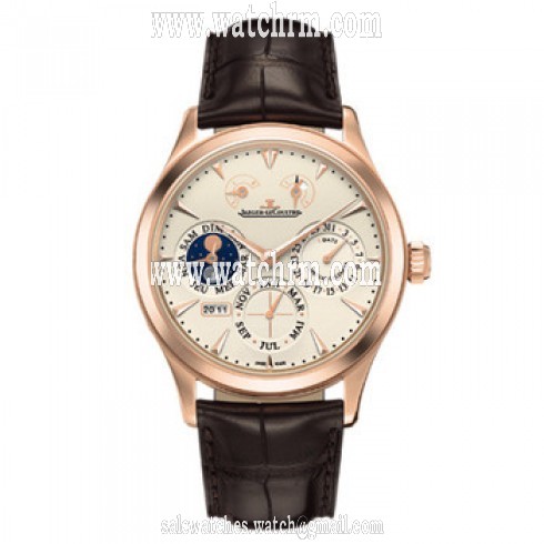 Jaeger LeCoultre Master Eight Days Beige Dial Perpetual Calendar Men's Watch Q1612420