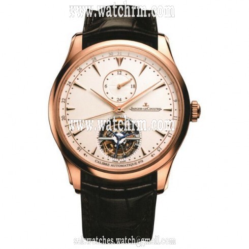 Jaeger LeCoultre Master Grand Tradition Beige Dial 18kt Rose Gold Brown Alligator Mens Watch Q1662510