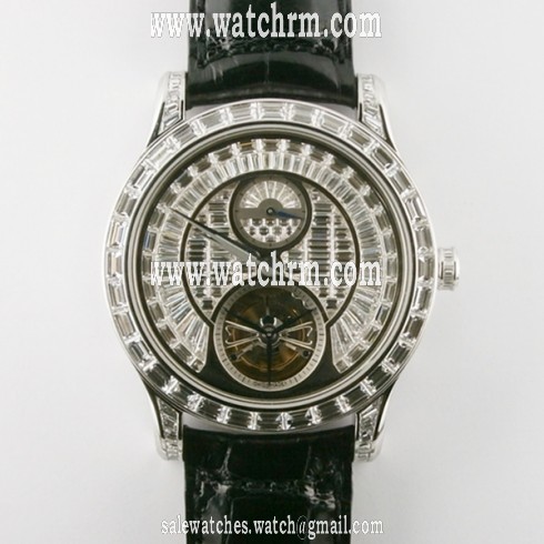 Jaeger LeCoultre Master Grande Tourbillon Pave Square Diamond Dial Men's Watch Q1663410