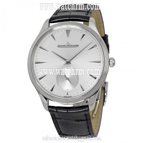 Jaeger LeCoultre Master Ultra Thin Silver Dial Black Leather Men's Watch Q1278420