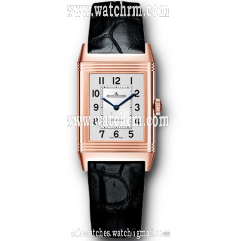Jaeger LeCoultre Reverso Classic Medium Duetto Silvered Guilloche Automatic Ladies Watch Q2572420