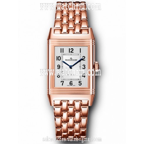 Jaeger LeCoultre Reverso Classic Medium Duetto Silvered Guilloche Dial Automatic Ladies Watch Q2572120