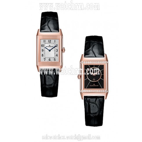 Jaeger LeCoultre Reverso Classic Small Duetto 18K Rose Gold Diamond Ladies Watch Q2662430