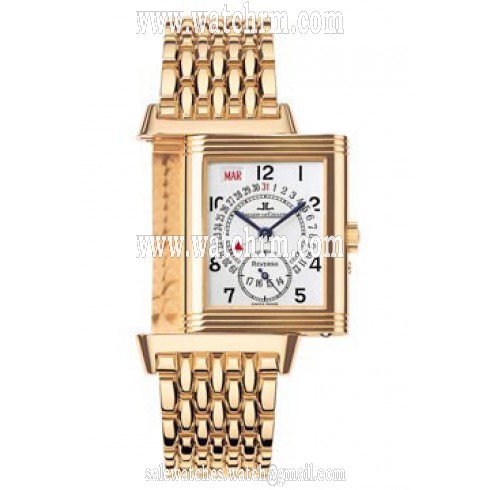 Jaeger LeCoultre Reverso Date White Dial 18kt Pink Gold Men's Watch Q273212A
