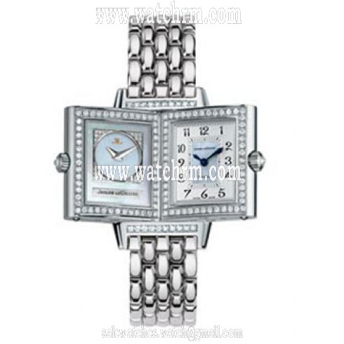 Jaeger LeCoultre Reverso Duetto Mother of Pearl 18kt White Gold Ladies Watch Q2663101