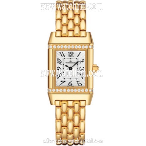 Jaeger LeCoultre Reverso Lady Silver Dial 18kt Gold Diamond Ladies Watch Q2641140