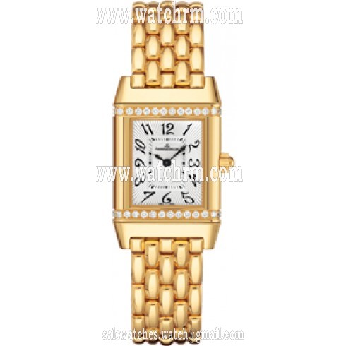 Jaeger LeCoultre Reverso Silver Dial 18kt Gold Diamond Ladies Watch Q2651130