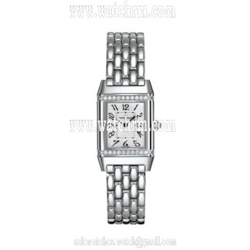 Jaeger LeCoultre Reverso Silver Guilloche Dial Stainless Steel Ladies Watch Q2658130