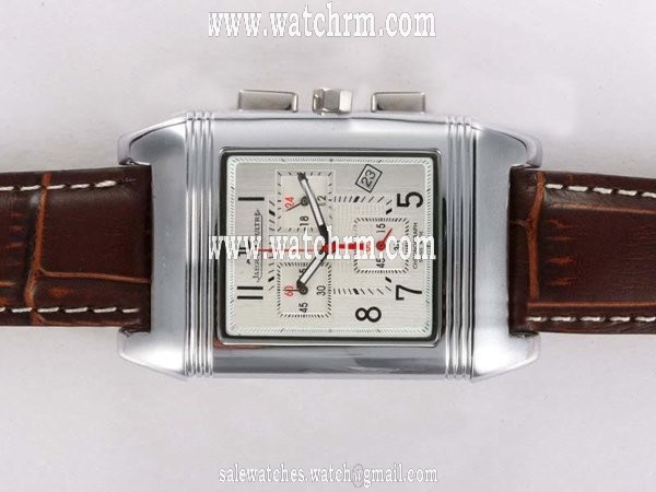 Jaeger-Lecoultre Reverso Squadra Chronograph GMT 7018620 Brown Crocodile Leather Strap Mens Watch