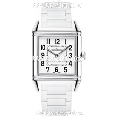 Jaeger LeCoultre Reverso Squadra Classic White Dial Rubber Ladies Watch Q7068720