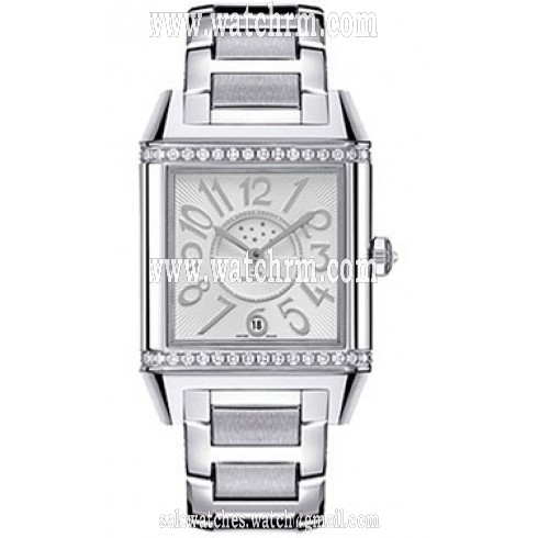 Jaeger LeCoultre Reverso Squadra Duetto Silver Dial Stainless Steel Diamond Ladies Watch Q7058120