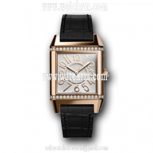 Jaeger LeCoultre Reverso Squadra Lady Duetto Silvered Guilloche/ Black Dial Ladies Watch Q7052421