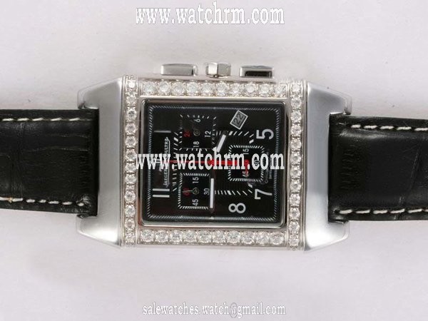 Jaeger-Lecoultre Reverso Squadra World Chronograph 702T670 Quartz Black Dial Watch