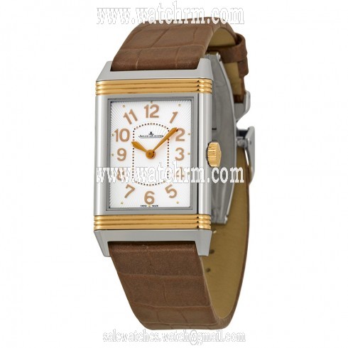 Jaeger LeCoultre Reverso Ultra Thin Automatic Silver Dial Brown Leather Watch Q3204420-BR