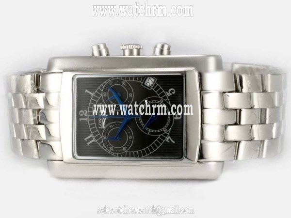 Longines Admiral Chrongraph GMT L26934511 Black Dial Quartz Stainless Steel Bezel Watch