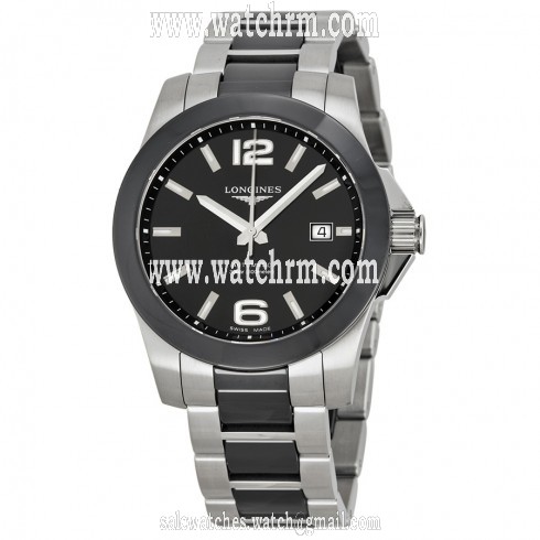 Longines Conquest Automatic Black Dial Steel and Black Ceramic Men's Watch L36574567