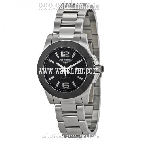 Longines Conquest Black Dial Stainless Steel Ladies Watch L32574566
