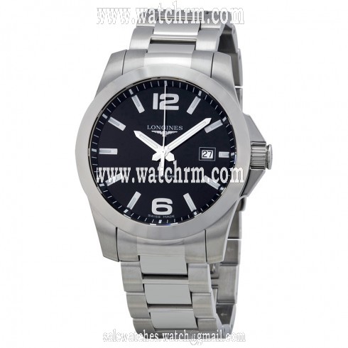 Longines Conquest Black Dial Stainless Steel Men's Watch L36594586