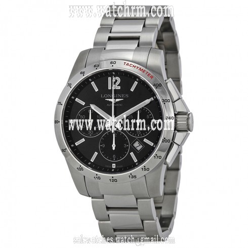Longines Conquest Chronograph Black Dial Stainless Steel Men's Watch L27434566