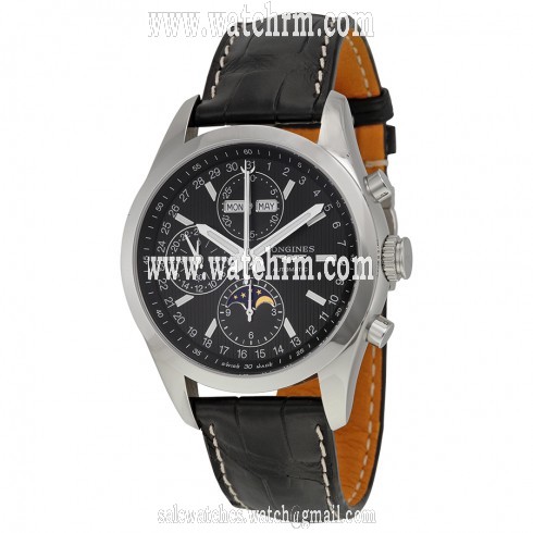 Longines Conquest Classic Automatic Black Dial Black Leather Men's Watch L27984523