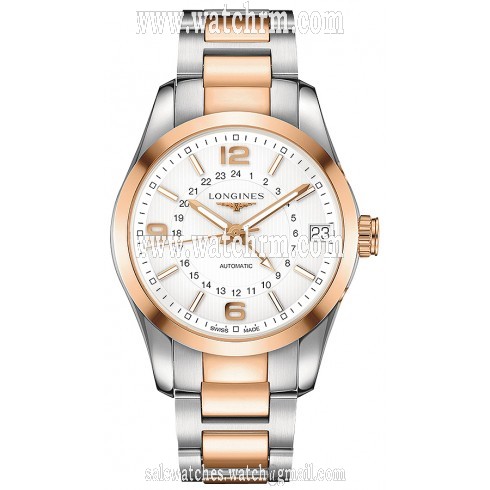 Longines Conquest Classic GMT Silver Dial Steel and Rose Gold Automatic Men's Watch L27995767