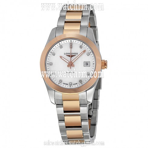 Longines Conquest Classic Mother of Pearl Dial Stainless Steel and 18kt Rose Gold  Ladies Watch L2.285.5.87.7