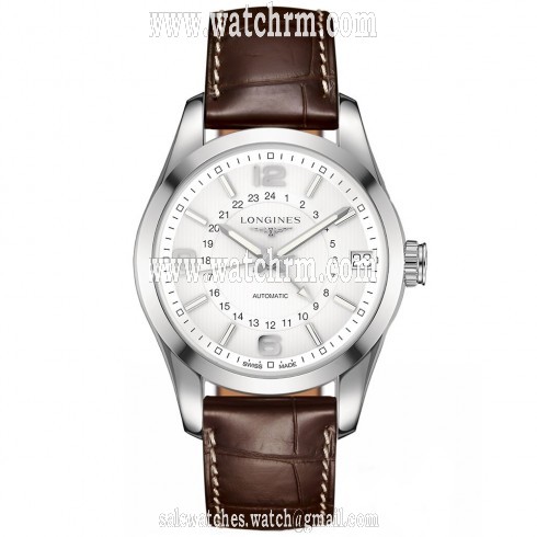 Longines Conquest Classic White Dial Brown Alligator Leather Men's Watch L2.799.4.76.3