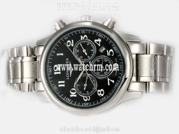Longines Conquest L3.660.4.76.6 Black Dial 18K Gold Case 34x24mm Watch