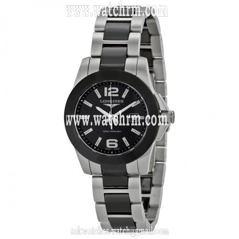 Longines Conquest White Dial Black Ceramic and Stainless Steel Watch L32574567