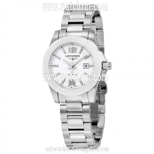 Longines Conquest White Dial Stainless Steel Ladies Watch L3.257.4.16.6
