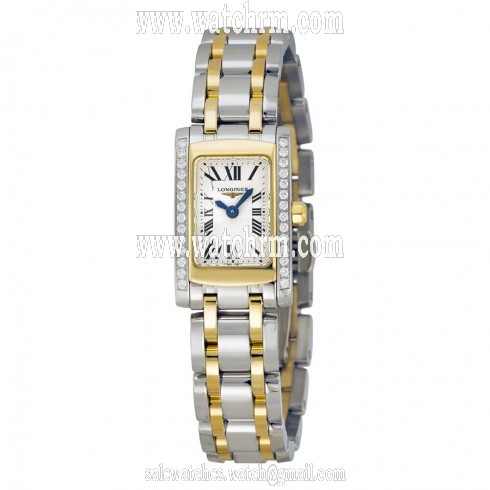 Longines Dolce Vita Silver Dial Diamond Two Tone Ladies Watch L5.158.5.78.7