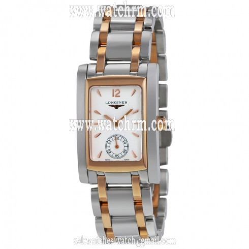 Longines Dolce Vita White Dial Stainless Steel and 18kt Rose Gold Ladies Watch L55025187