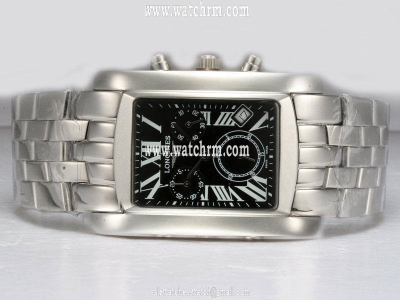 Longines DolceVita L5.686.4.79.6 Silver Stainless Steel Strap Rectangle Watch