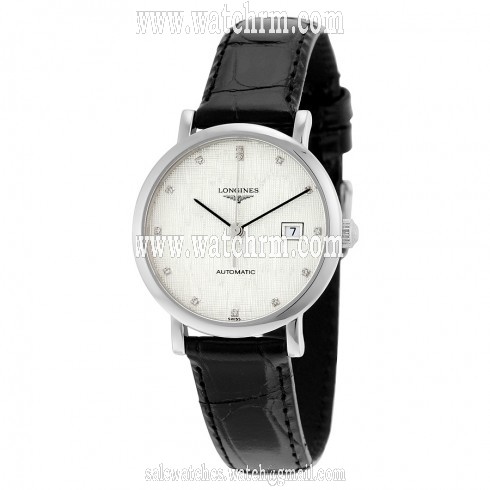 Longines Elegant Silver Diamond Dial Automatic Ladies Watch  L4.310.4.77.2
