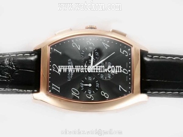 Longines Evidenza L2.155.4.53.5 Oval Black Dial Quartz Watch