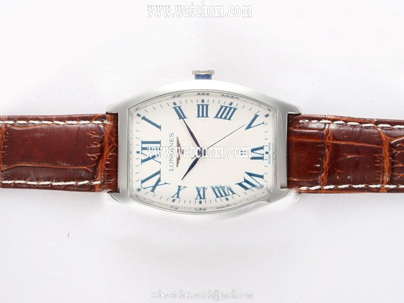 Longines Evidenza L2.629.4.78.3 Brown Cow Leather Strap Rectangle Midsize Watch