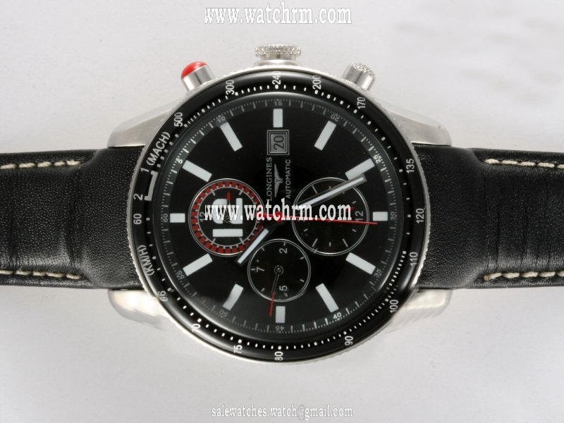 Longines Grande Vitesse L3.637.4.70.6 Black Dial Round Quartz Watch