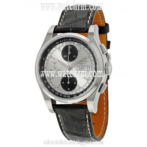 Longines Heritage Automatic Chronograph Silver Dial Black Leather Men's Watch L27474924