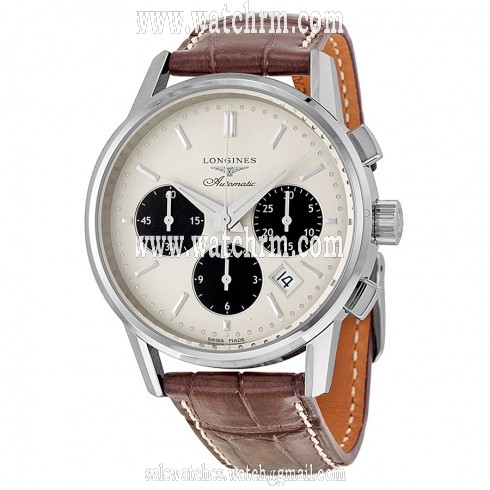 Longines Heritage Collection Automatic Chronograph Silver Dial Brown Leather Men's Watch L27494022