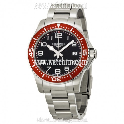 Longines Hydro Conquest Black Dial Red Bezel Stainless Steel Men's Watch L36944596