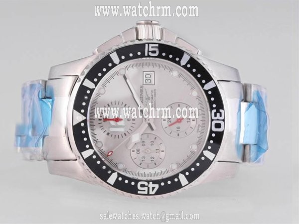 Longines Hydro-Conquest L3.644.4.56.6 Automatic Mens Stainless Steel Bezel Watch