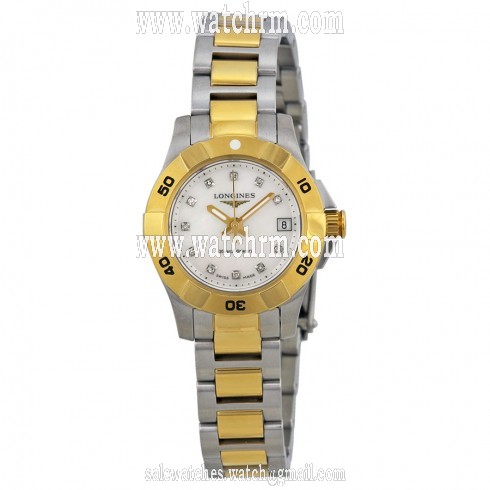 Longines Hydro Conquest Mother of Pearl Diamond Dial Two Tone Ladies Watch L31983877