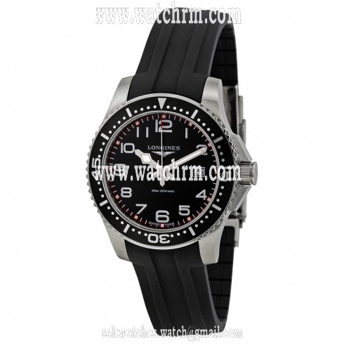 Longines HydroConquest Black Dial Black Rubber Strap Men's Watch L3.688.4.53.2
