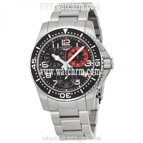 Longines HydroConquest Chronograph Black Dial Stainless Steel Men's Watch L36904536