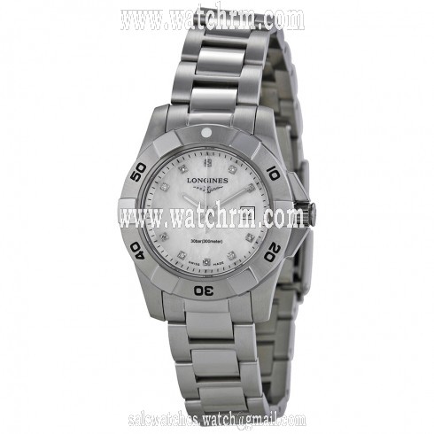 Longines HydroConquest White Pearl Dial Ladies Watch L3.298.4.87.6