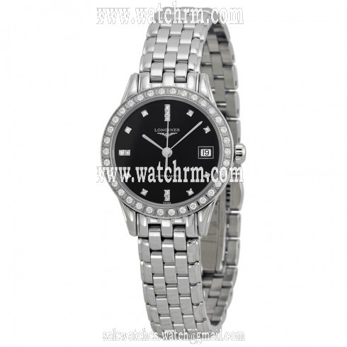 Longines La Grande Classique Automatic Diamond Black Dial Stainless Steel Ladies Watch L42740576