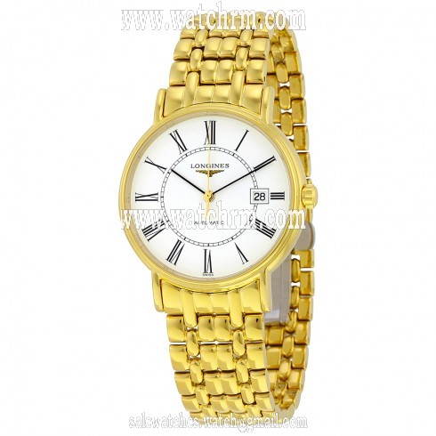 Longines La Grande Classique Presence Automatic White Dial 18kt Gold-plated Men's Watch L49212118